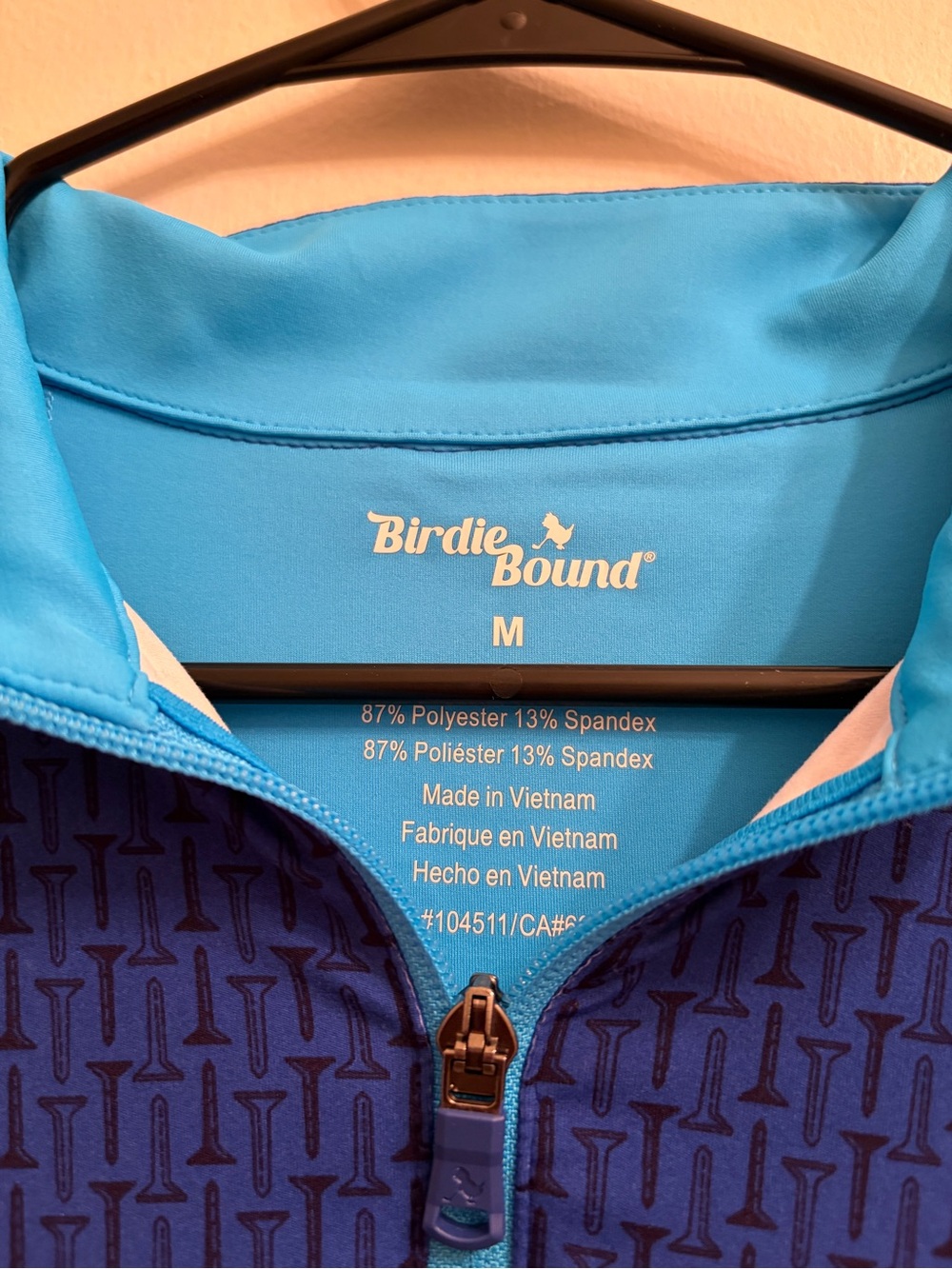 Birdie Bound Blue & Aqua Golf Half zip - Picture 2 of 6